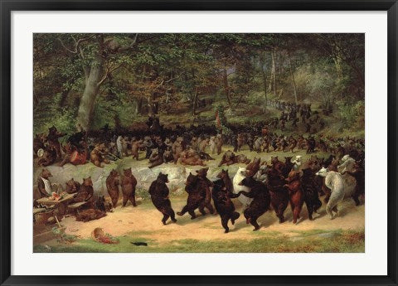 Framed Art The Bear Dance by William Holbrook Beard Wall Decor 18x24 Artwork